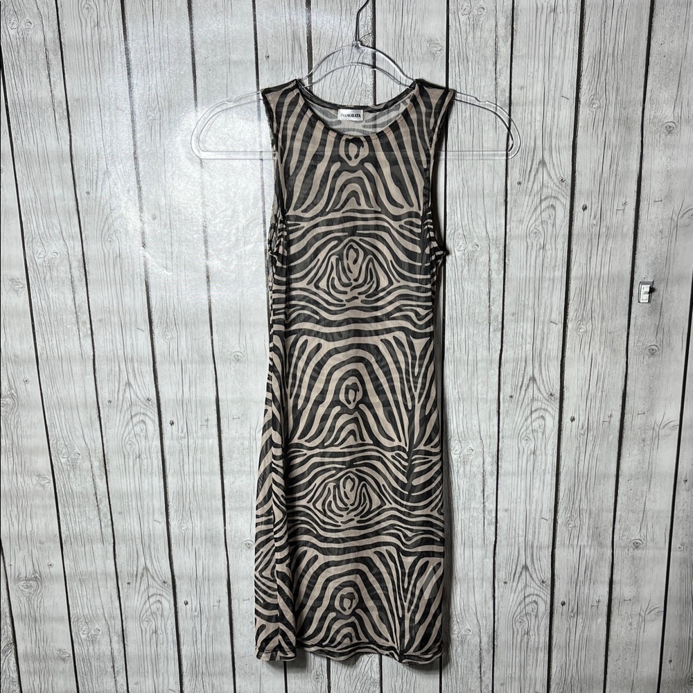 Inamorata Sol sheer mesh printed swim dress size small